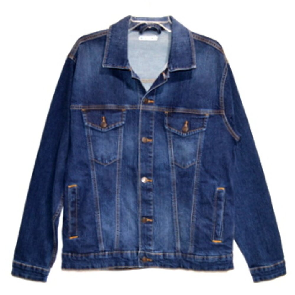 Jeans & Co. Men's Blue Denim, Button Front, 4 Pockets, Casual Jacket - Size: XL